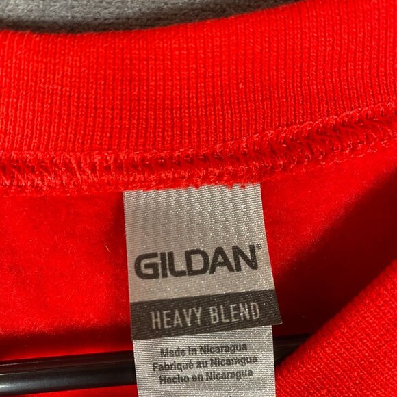 Gildan Red Tis The Season To Be Running Crewneck Sweatshirt Toys For Tots Unisex - Picture 5 of 9